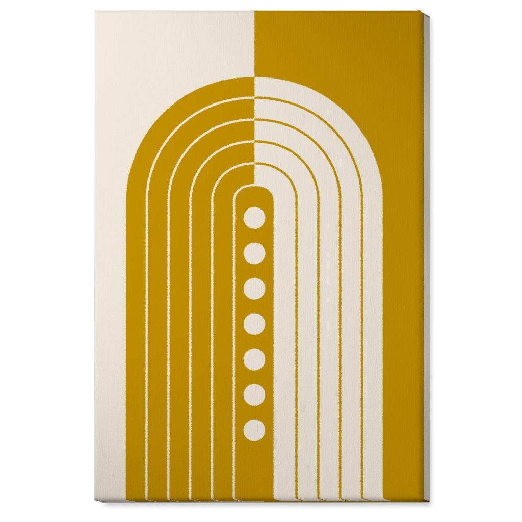 Divided Rainbow - Mustard and Beige Wall Art, No Frame, Single piece, Canvas, 24x36, Yellow, Classic Yellow