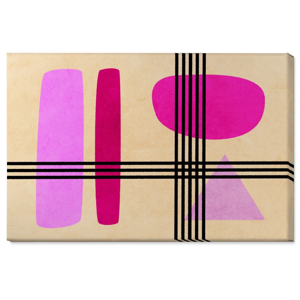 Criss-Cross Abstract Wall Art, No Frame, Single piece, Canvas, 24x36, Pink, Candy