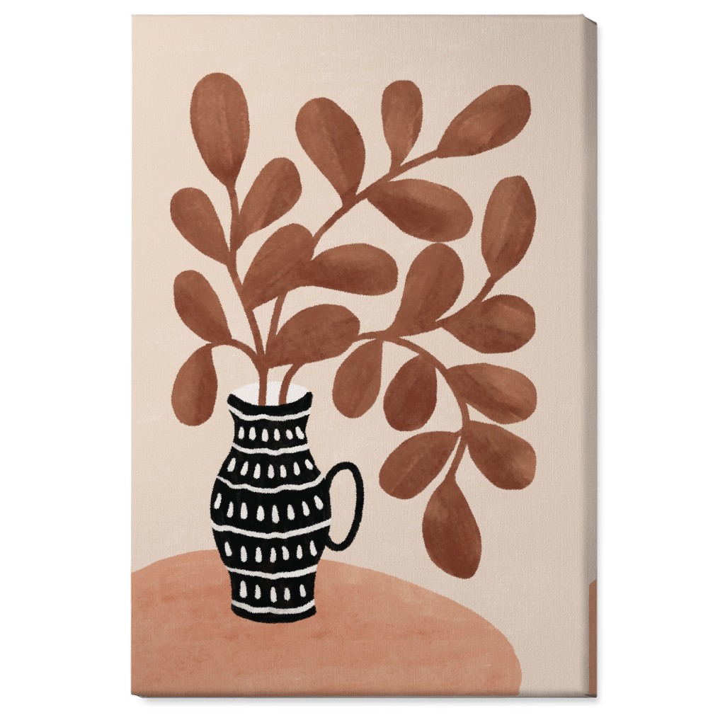 the Vase I - Neutral Wall Art, No Frame, Single piece, Canvas, 24x36, Brown