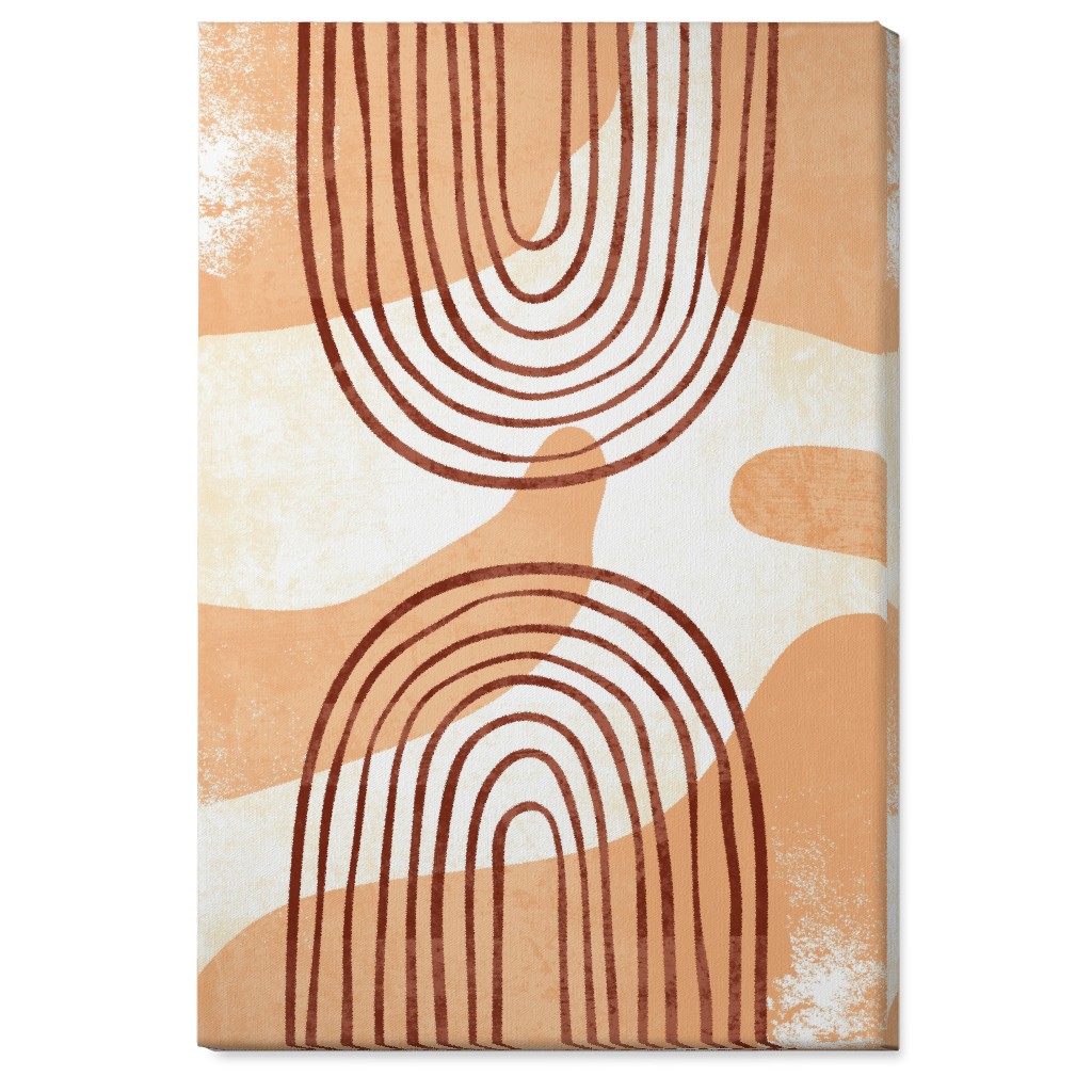 Desert Abstract - Earthy Warm Tones Wall Art, No Frame, Single piece, Canvas, 24x36, Orange, Orange