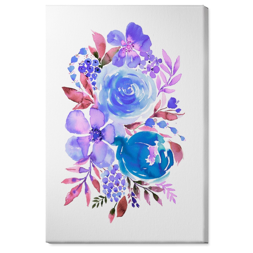 Summery Bouquet Wall Art, No Frame, Single piece, Canvas, 24x36, Blue