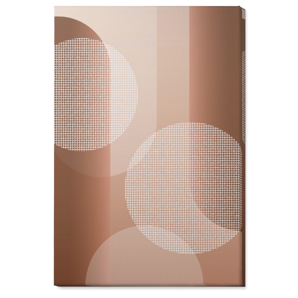 Geometric Arches and Circles - Neutral Wall Art, No Frame, Single piece, Canvas, 24x36, Pink