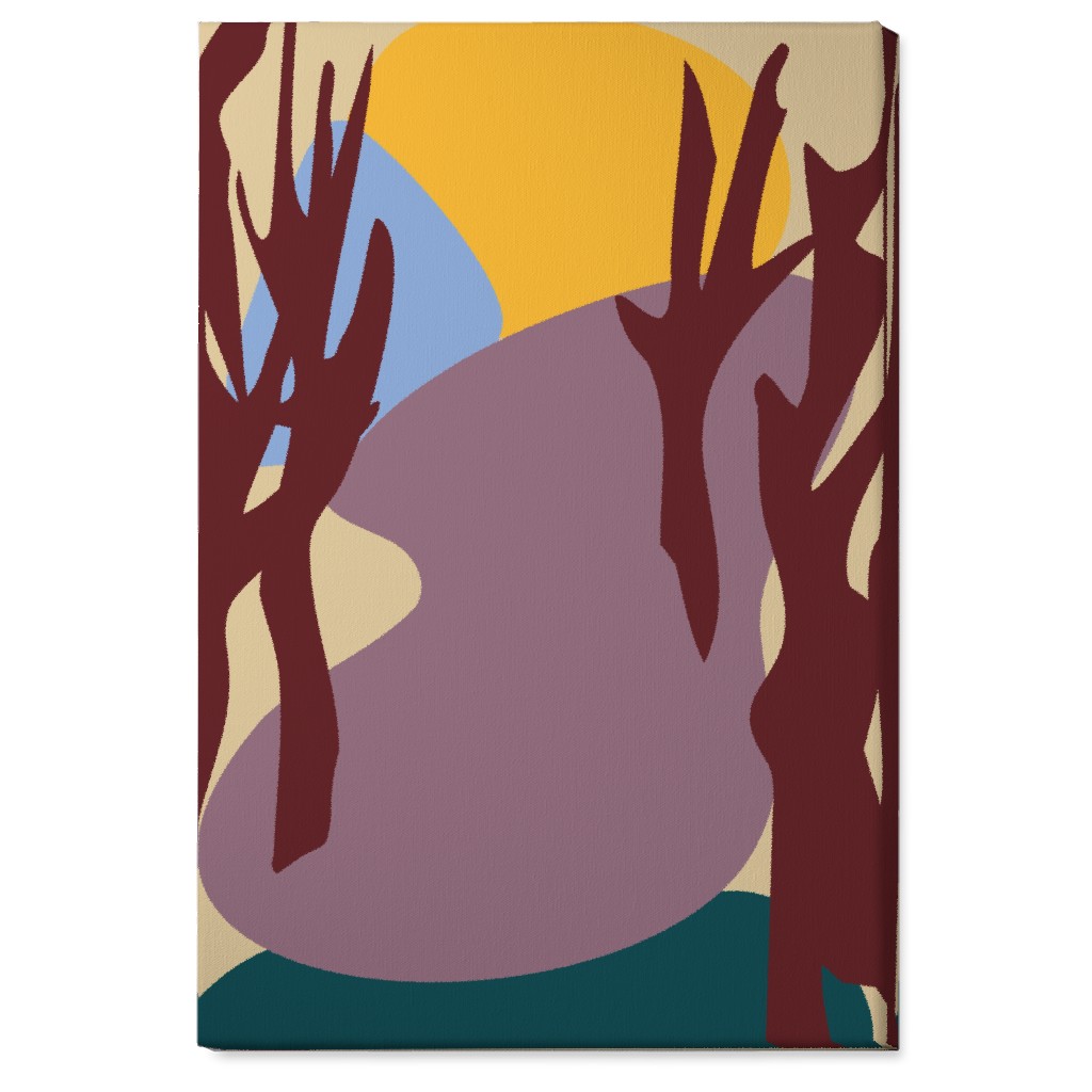 Minimalist Forest Path Wall Art, No Frame, Single piece, Canvas, 24x36, Multicolor