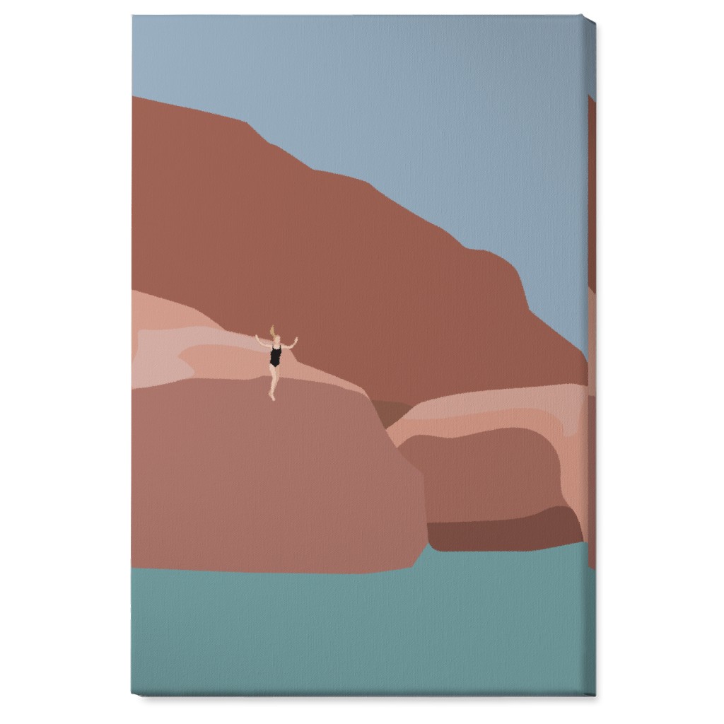 Jump! - Multi Wall Art, No Frame, Single piece, Canvas, 24x36, Pink, Bright Pink