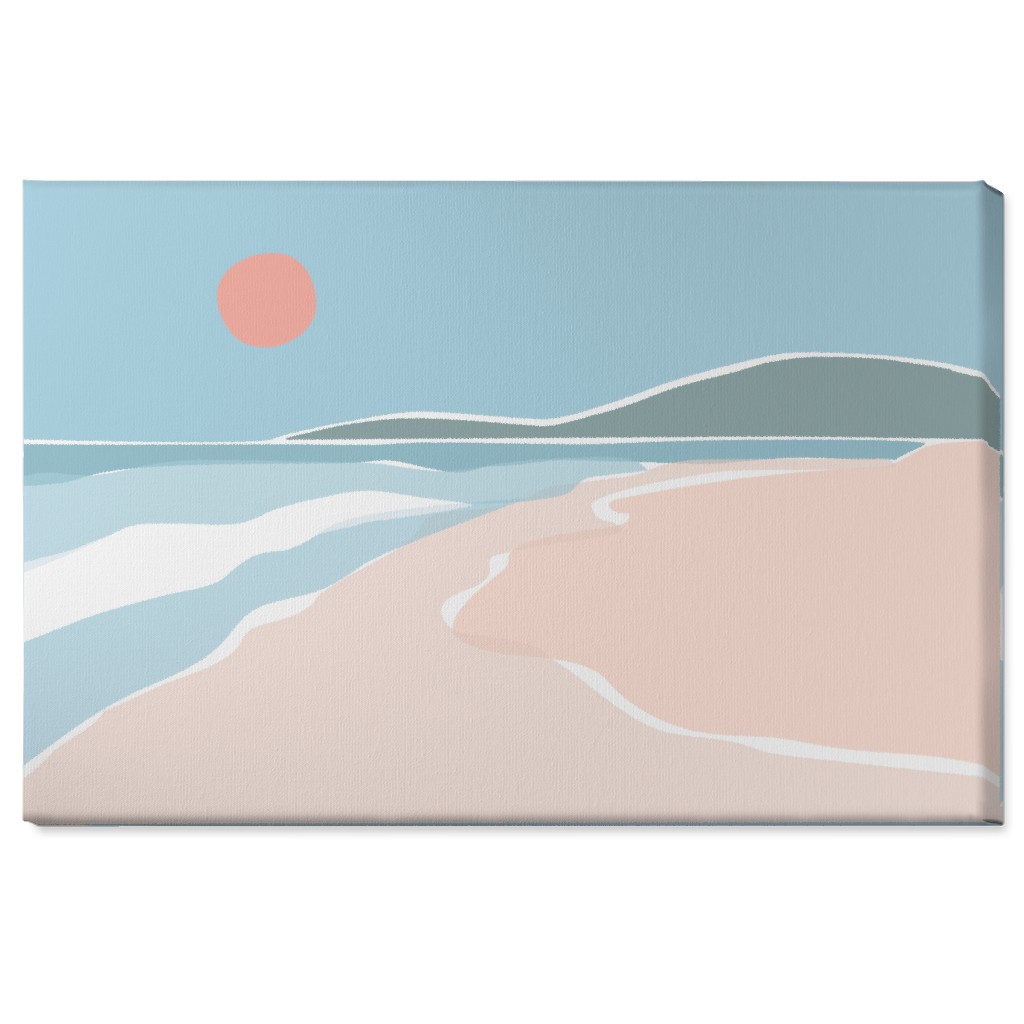 Beach Night Wall Art, No Frame, Single piece, Canvas, 24x36, Blue, Oasis