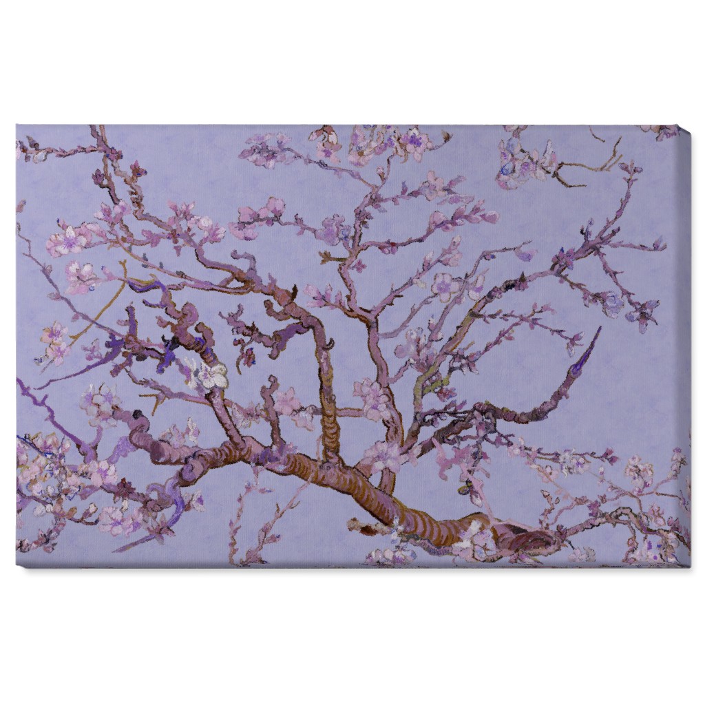 Almond Blossom - Purple Wall Art, No Frame, Single piece, Canvas, 24x36, Purple, Purple