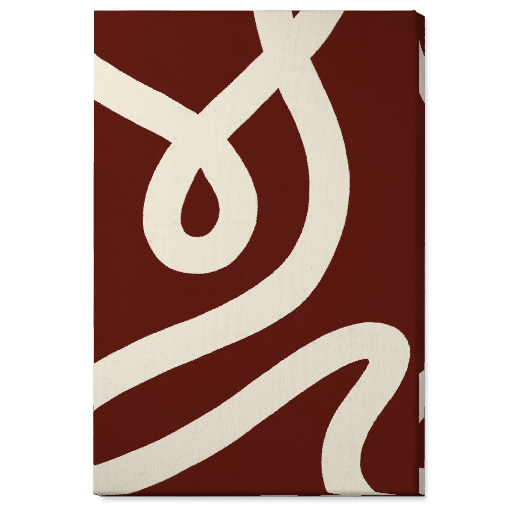 Tangled Brush Strokes V Wall Art, No Frame, Single piece, Canvas, 24x36, Red