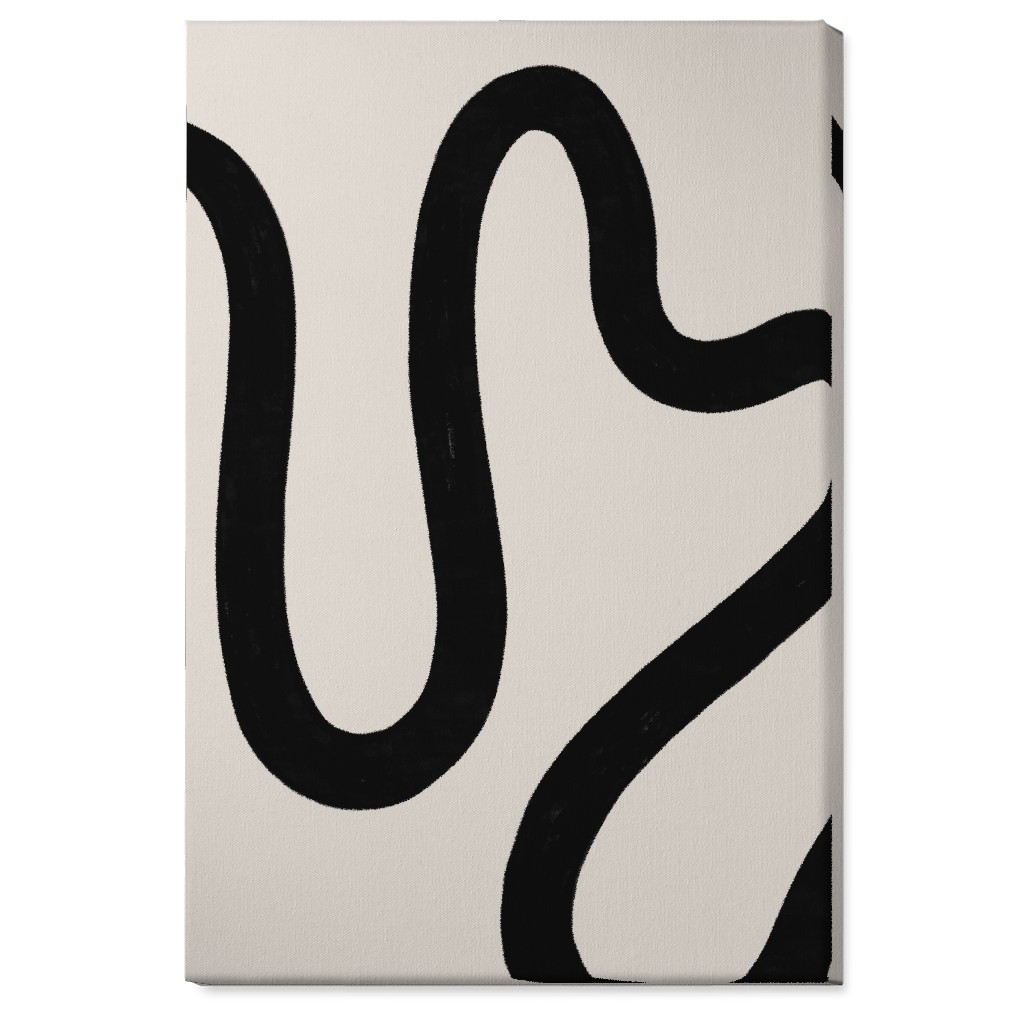 Tangled Brush Strokes Iii Wall Art, No Frame, Single piece, Canvas, 24x36, Beige, Black