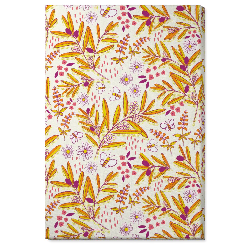 Olive and Honey Optimist - Yellow and Purple Wall Art, No Frame, Single piece, Canvas, 24x36, Yellow
