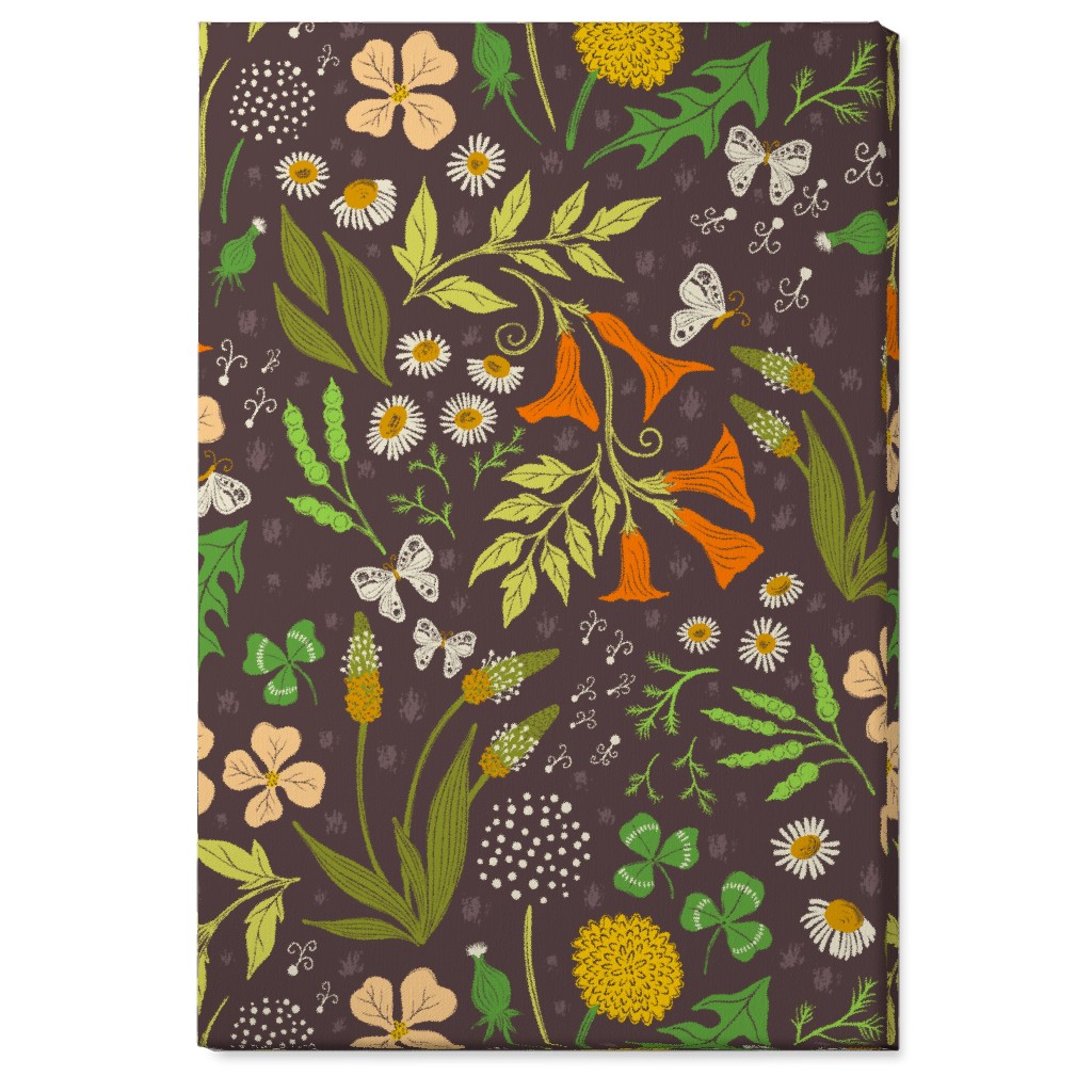 in the Weeds - Multi on Brown Wall Art, No Frame, Single piece, Canvas, 24x36, Brown