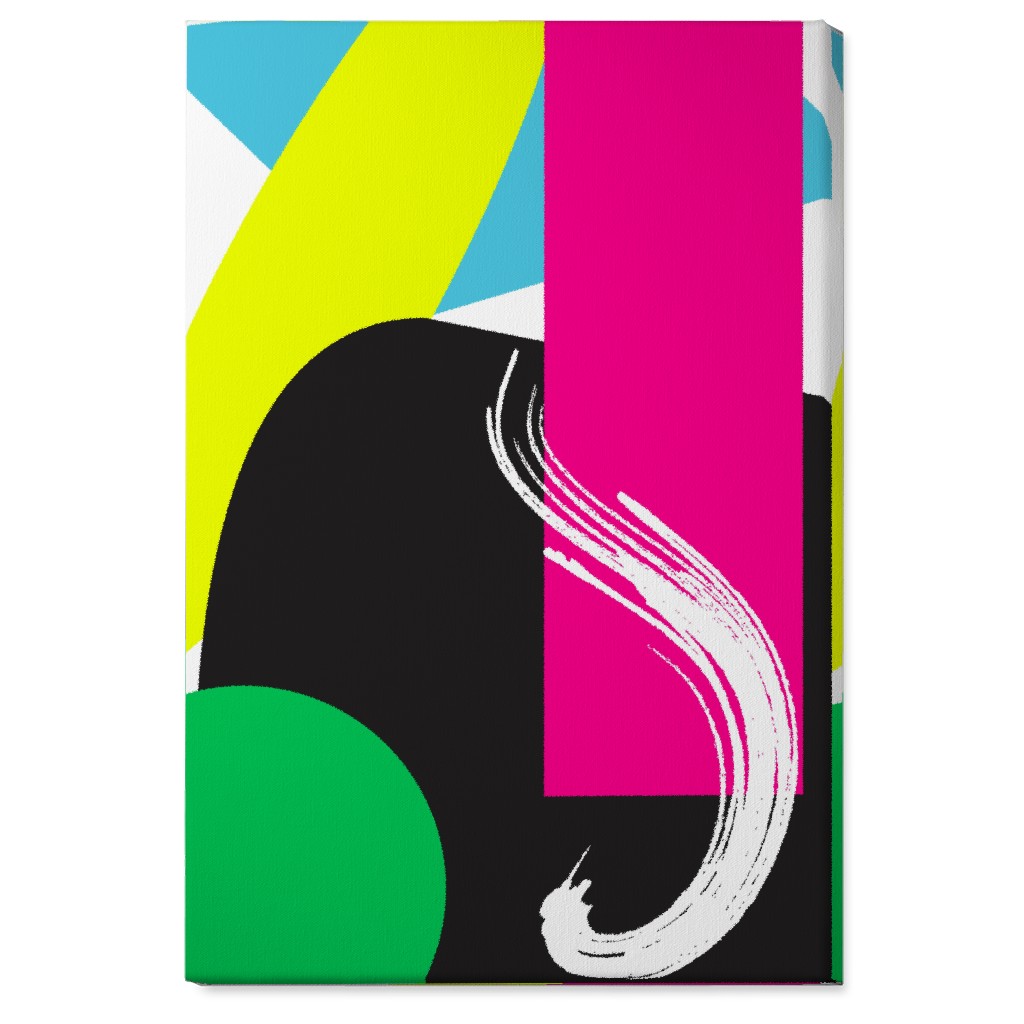 Abstract Colors Wall Art, No Frame, Single piece, Canvas, 24x36, Multicolor, Hot Pink