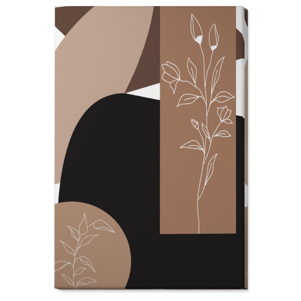 Botanical Abstract - Neutral Wall Art, No Frame, Single piece, Canvas, 24x36, Beige, Pearl