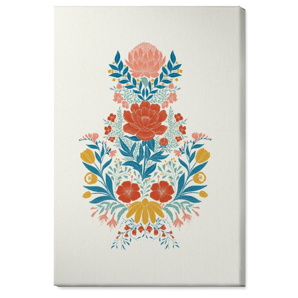 Garden Flower Wall Art, No Frame, Single piece, Canvas, 24x36, Multicolor, White