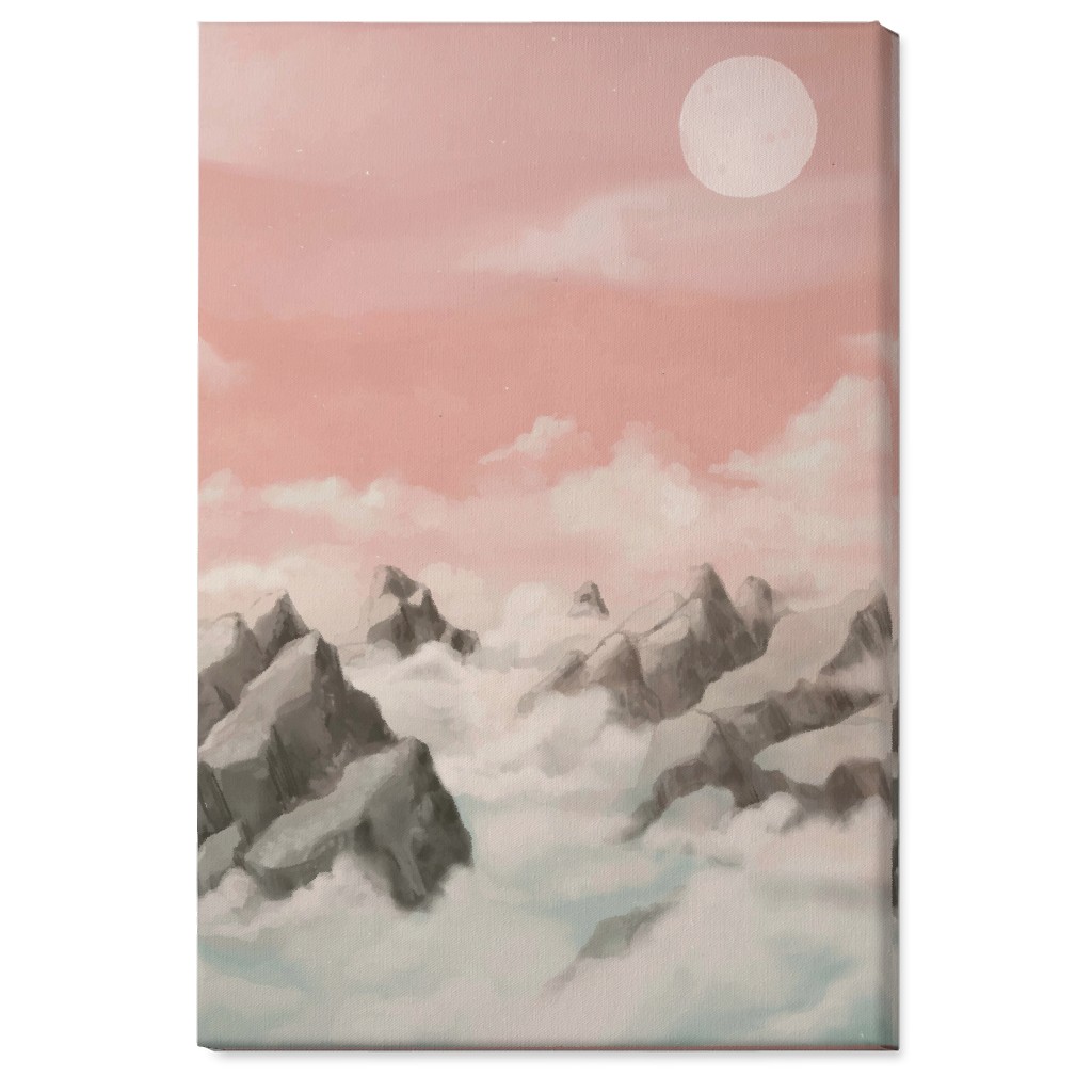 a View From the Mountain Peak Wall Art, No Frame, Single piece, Canvas, 24x36, Pink, Bright Pink