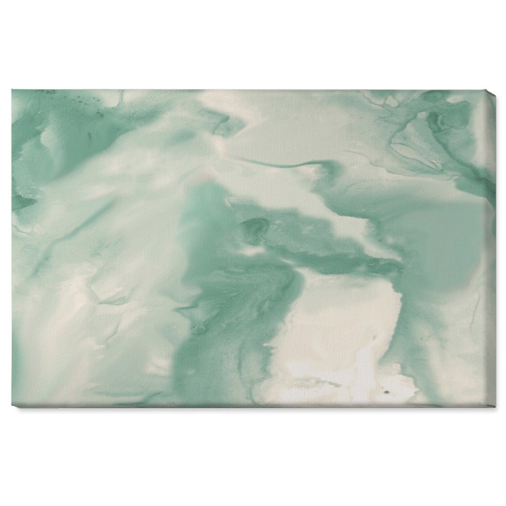 Abstract Watercolor Marble Wall Art, No Frame, Single piece, Canvas, 24x36, Green