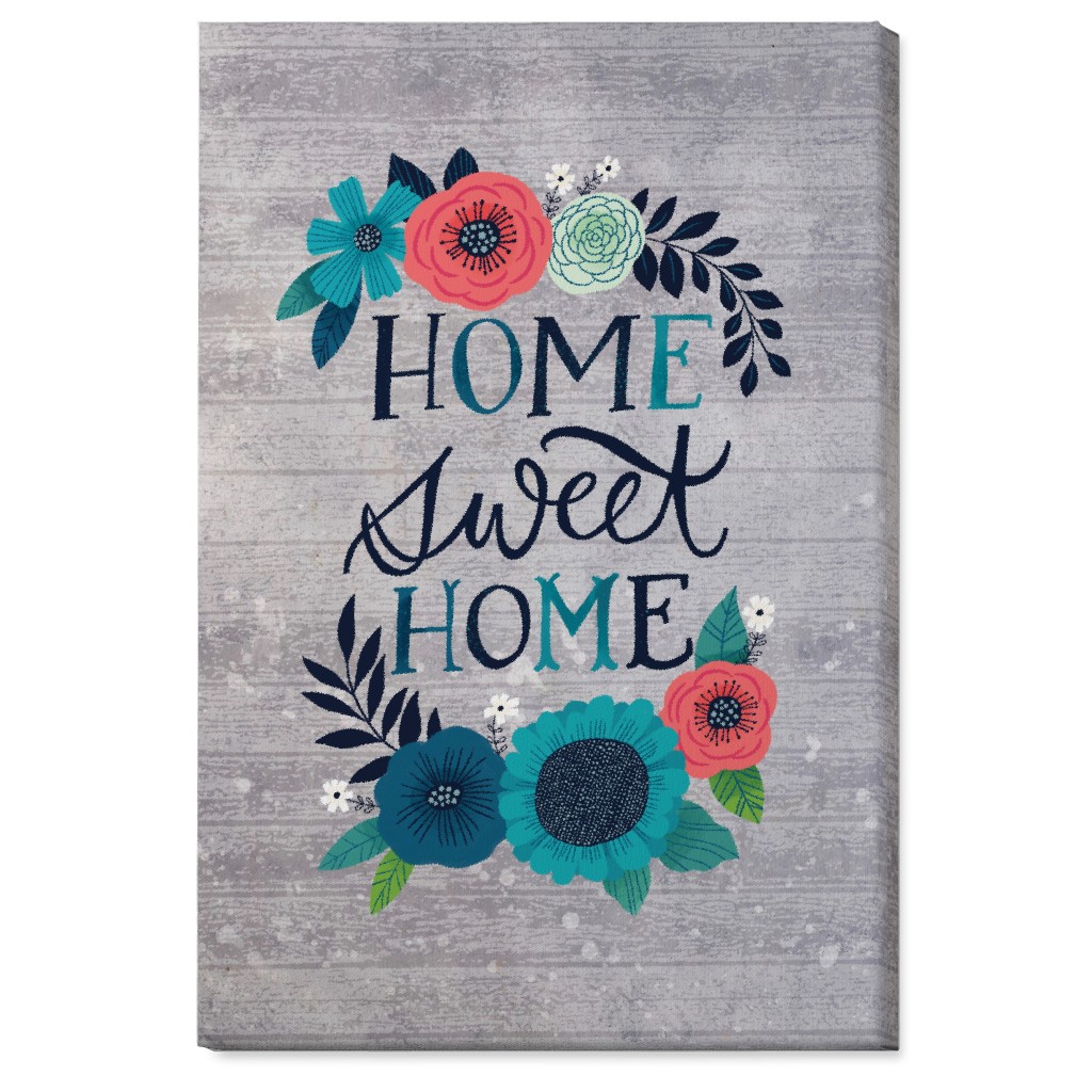 Home Sweet Home - Gray Wall Art, No Frame, Single piece, Canvas, 24x36, Gray