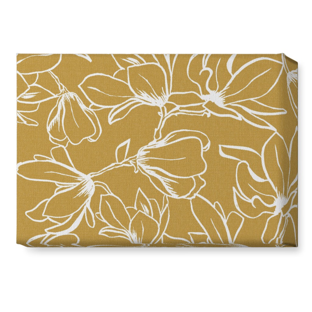 Magnolia Garden Wall Art, No Frame, Single piece, Canvas, 10x14, Brown, Golden