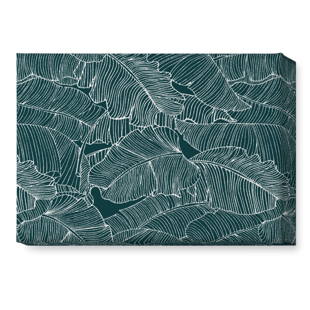 Banana Leaf - Teal Wall Art, No Frame, Single piece, Canvas, 10x14, Green, Classic Green