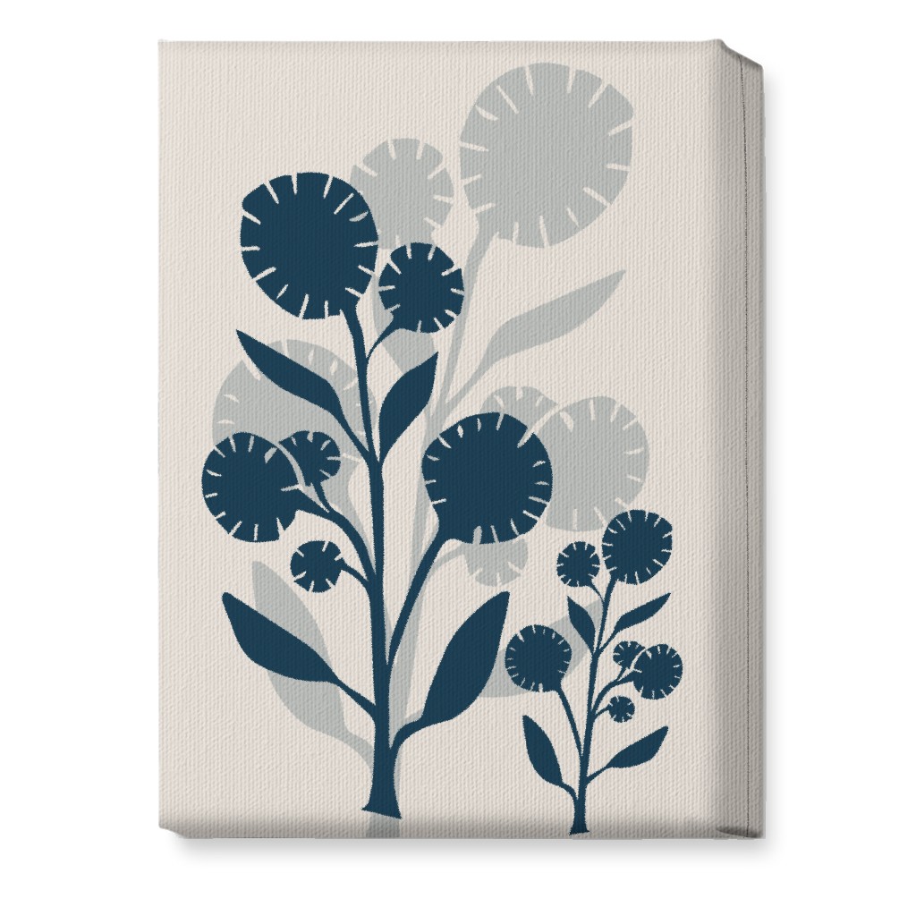 Abstract Flower Wall Art, No Frame, Single piece, Canvas, 10x14, Blue, Blue Yonder