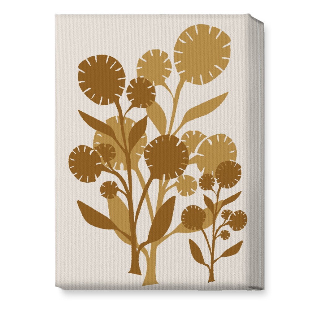 Abstract Flower Wall Art, No Frame, Single piece, Canvas, 10x14, Brown, Rust