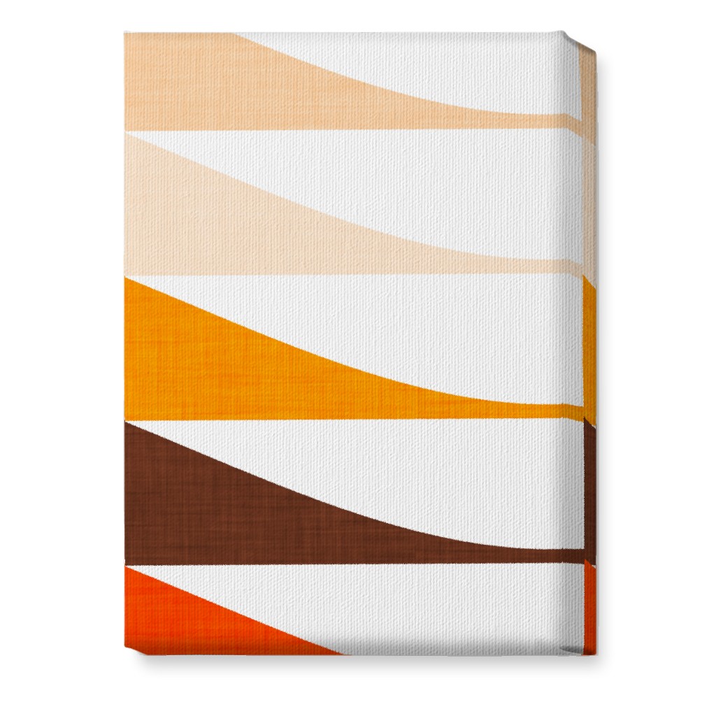 Retro Waves - Warm Wall Art, No Frame, Single piece, Canvas, 10x14, Multicolor