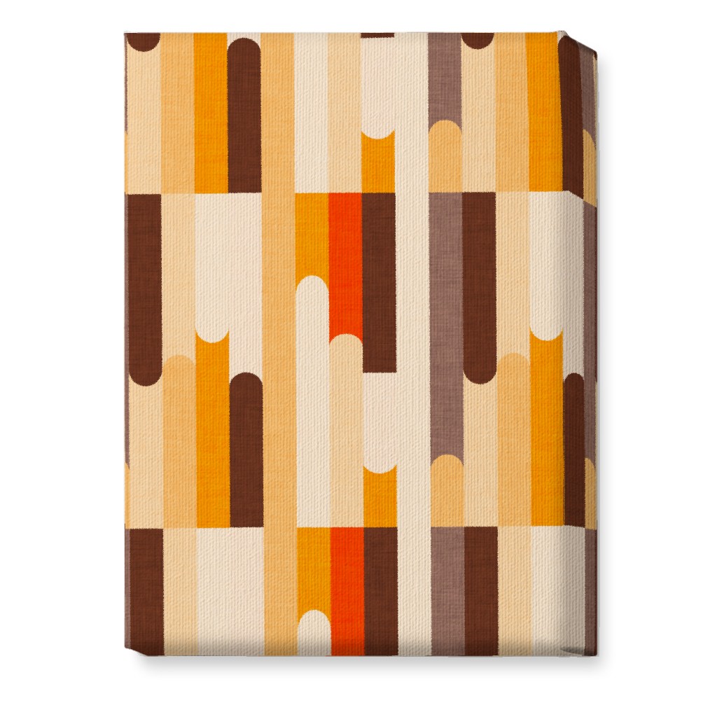 Retro Colors Blocks - Warm Wall Art, No Frame, Single piece, Canvas, 10x14, Multicolor