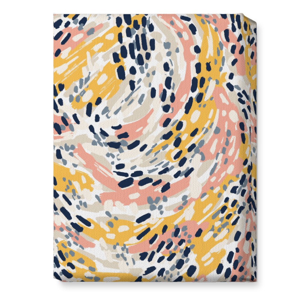 Abstract Painterly Swirls, Dots and Brushstrokes - Multi Wall Art, No Frame, Single piece, Canvas, 10x14, Multicolor