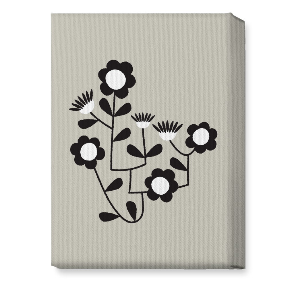 Mod Hanging Floral Wall Art, No Frame, Single piece, Canvas, 10x14, Gray