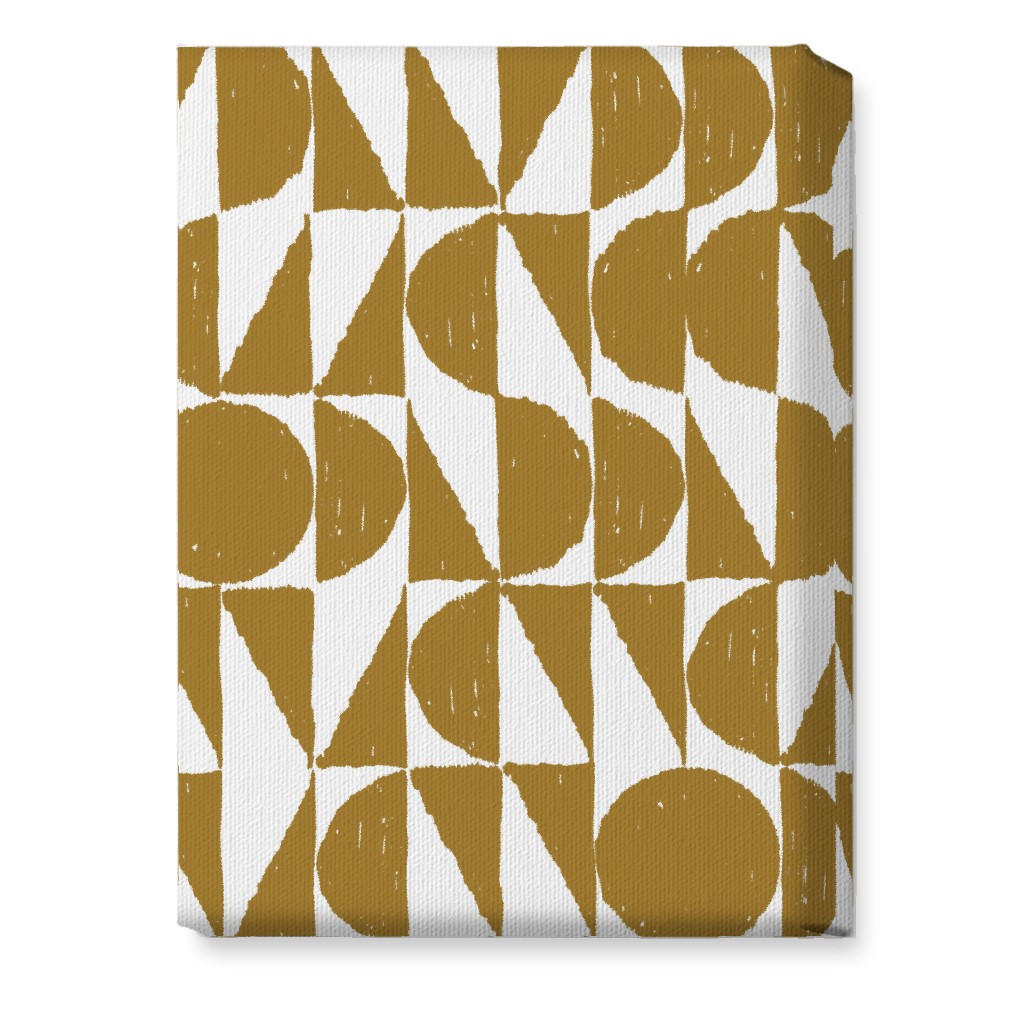 Mod Shapes Wall Art, No Frame, Single piece, Canvas, 10x14, Yellow, Golden