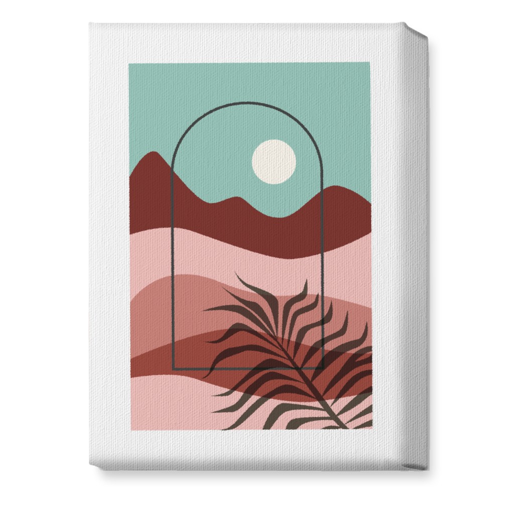 Floating Frame Abstract Mountain Landscape Wall Art, No Frame, Single piece, Canvas, 10x14, Multicolor, Cinnamon