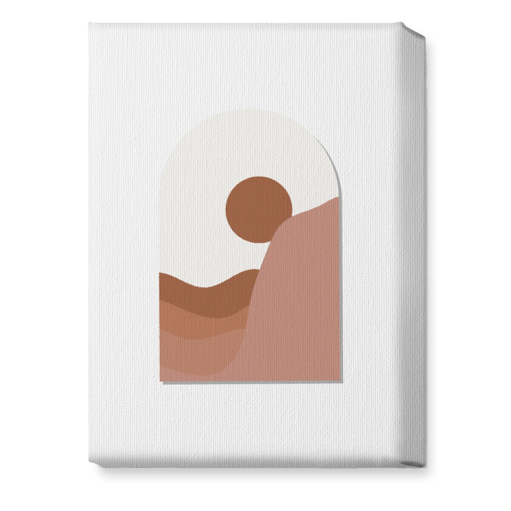 Abstract Desert Landscape in Window Daylight Wall Art, No Frame, Single piece, Canvas, 10x14, Pink, White