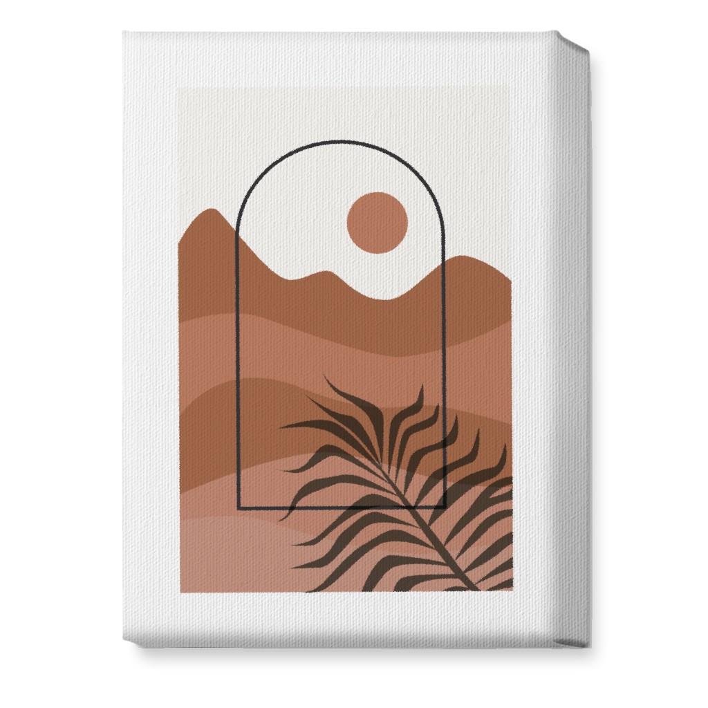 Floating Frame Abstract Mountain Landscape Wall Art, No Frame, Single piece, Canvas, 10x14, Red