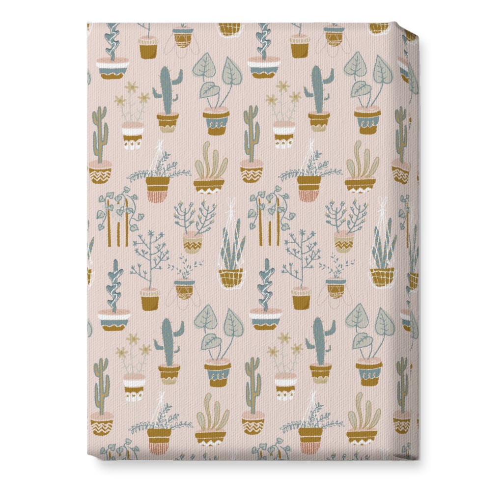 Indoor Plants - Pink Wall Art, No Frame, Single piece, Canvas, 10x14, Pink, Bright Pink