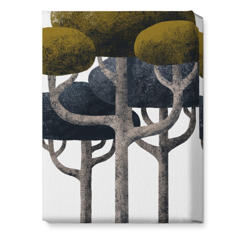 Tree Stand - Green and Black Wall Art, No Frame, Single piece, Canvas, 10x14, Multicolor
