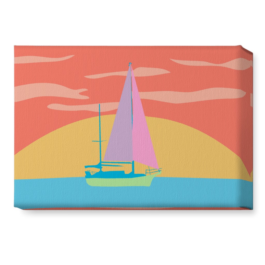 Minimalist Sunset Sail - Bold Wall Art, No Frame, Single piece, Canvas, 10x14, Multicolor