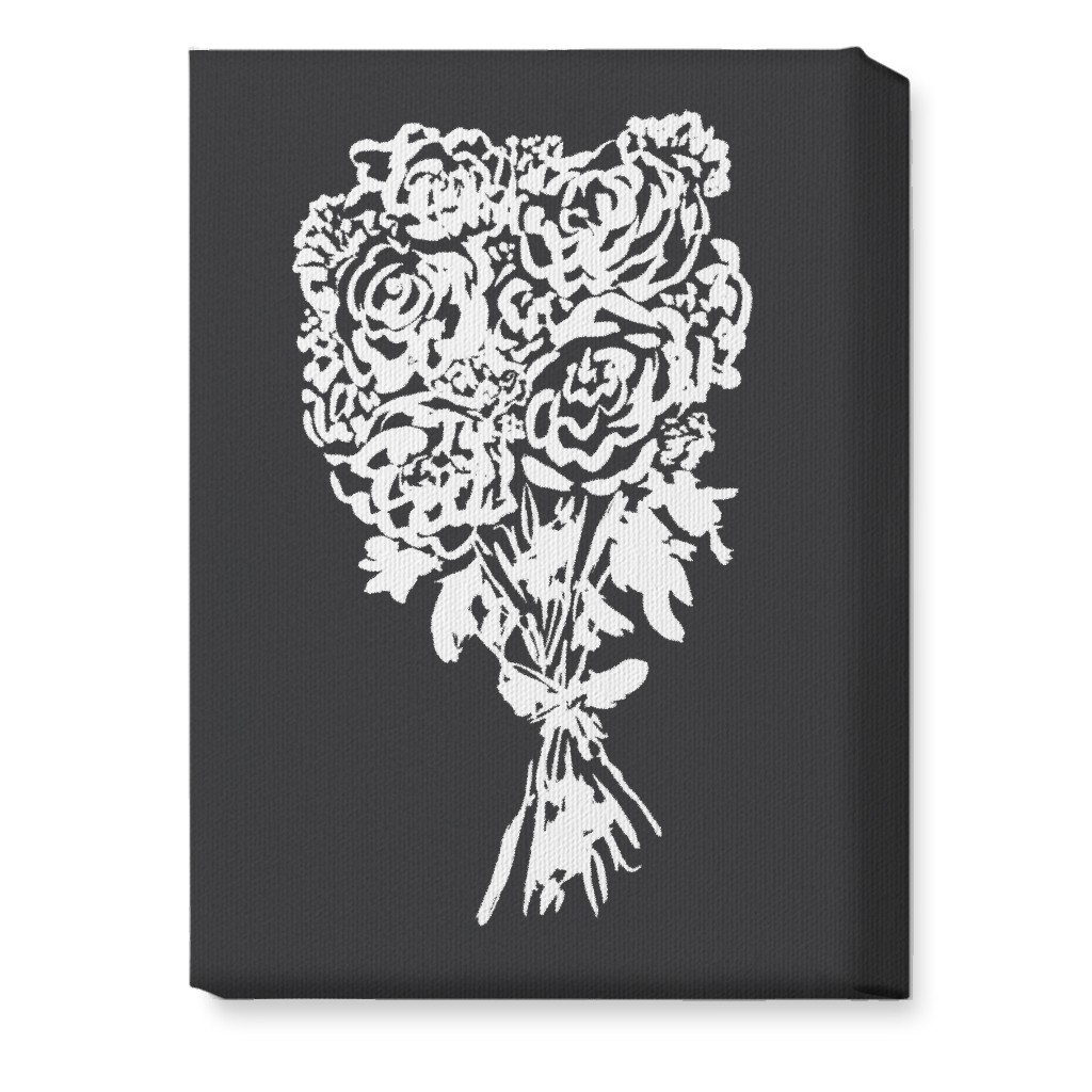 Summer Bouquet Wall Art, No Frame, Single piece, Canvas, 10x14, Gray, Gray