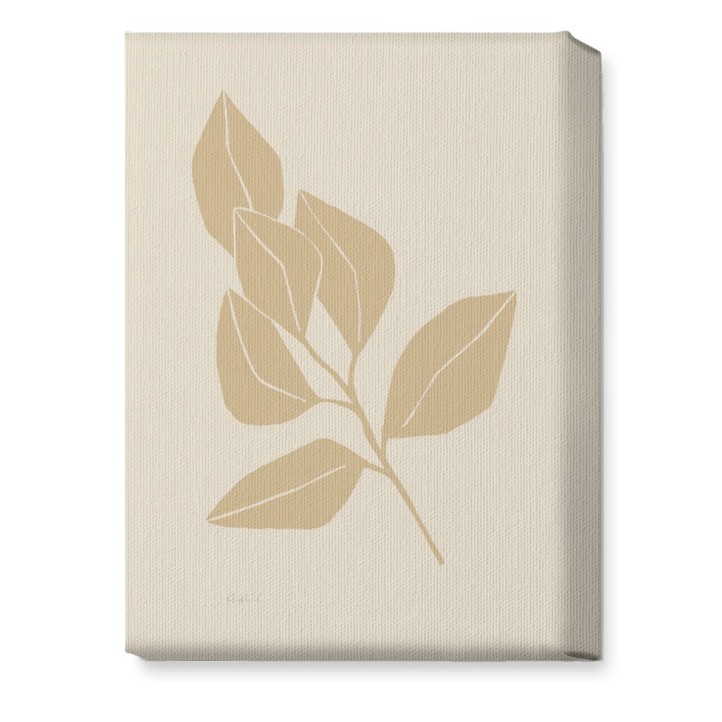 Botanical Ficus - Neutral Wall Art, No Frame, Single piece, Canvas, 10x14, Beige, Pearl