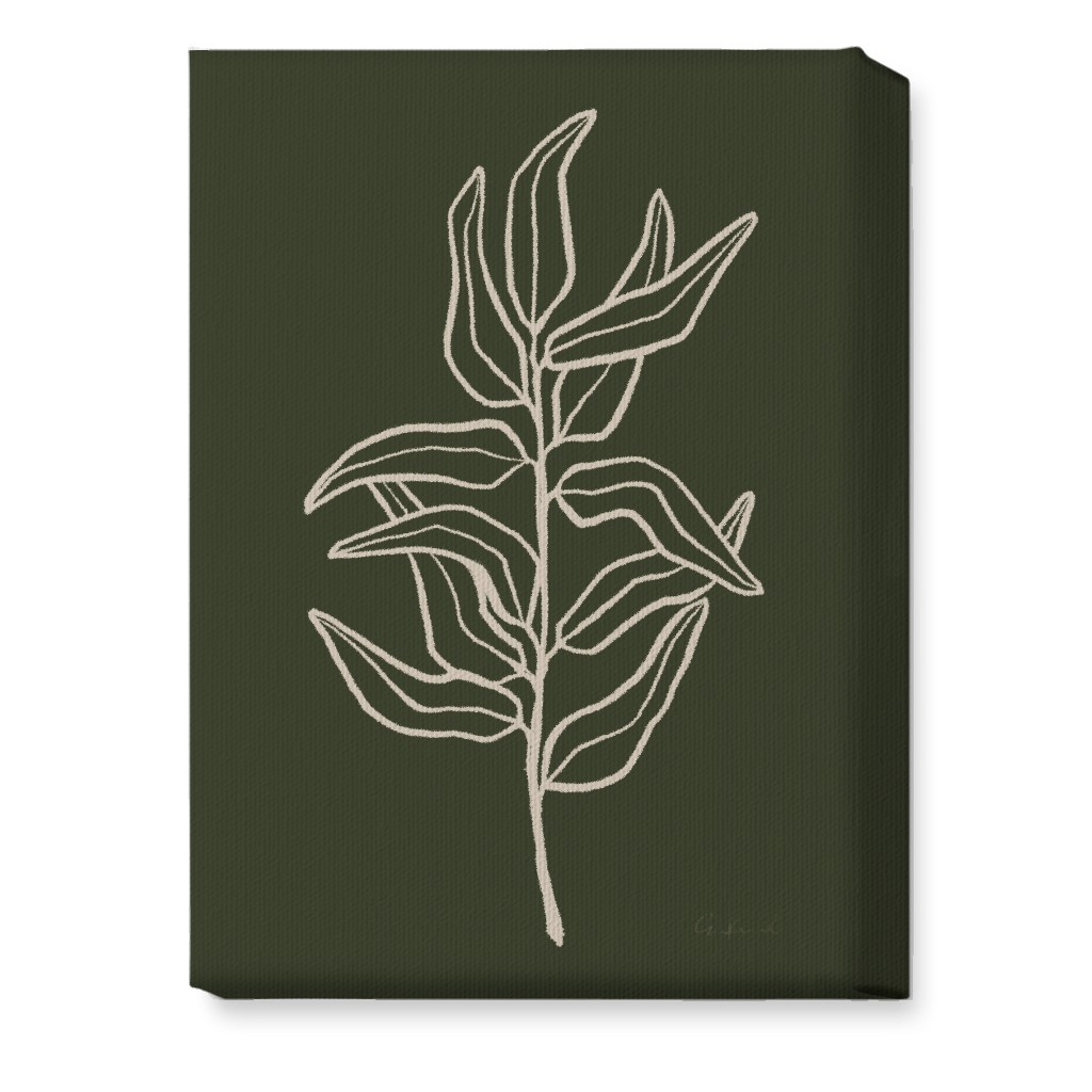 Botanical Eucalyptus Branch Wall Art, No Frame, Single piece, Canvas, 10x14, Green, Gray