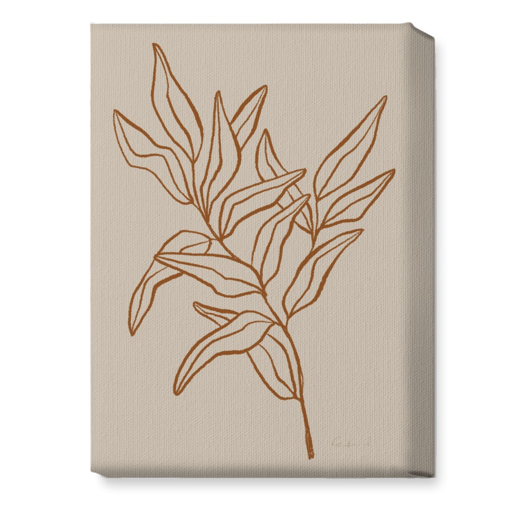 Botanical Eucalyptus Branch I Wall Art, No Frame, Single piece, Canvas, 10x14, Beige, Golden