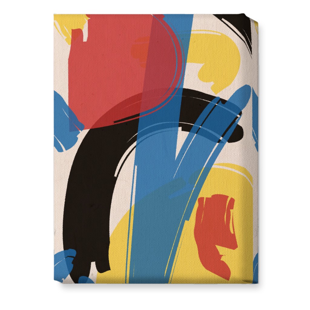 Primary Painterly Abstract - Multi Wall Art, No Frame, Single piece, Canvas, 10x14, Multicolor