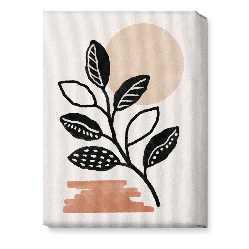 Leaves in the Moonlight Wall Art, No Frame, Single piece, Canvas, 10x14, Beige, Tan