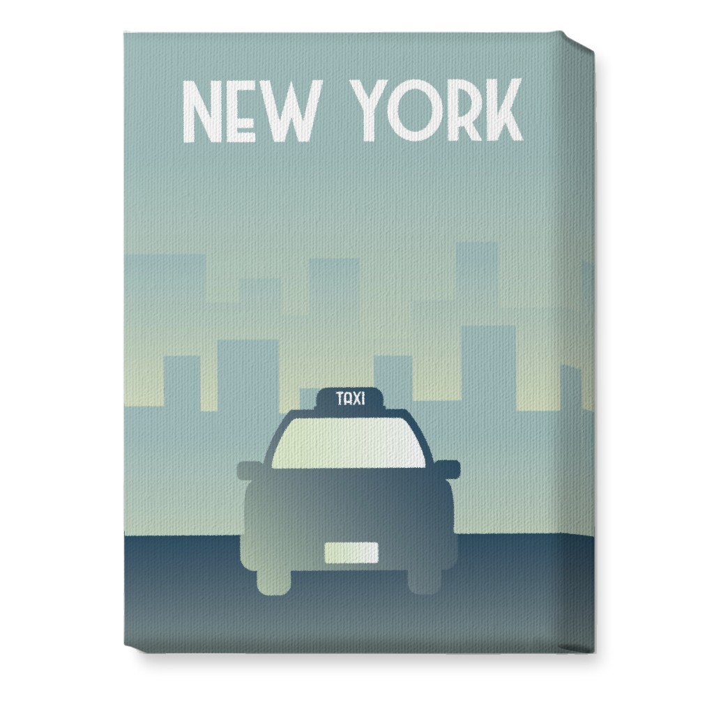 New York City Taxi Wall Art, No Frame, Single piece, Canvas, 10x14, Green, Sage