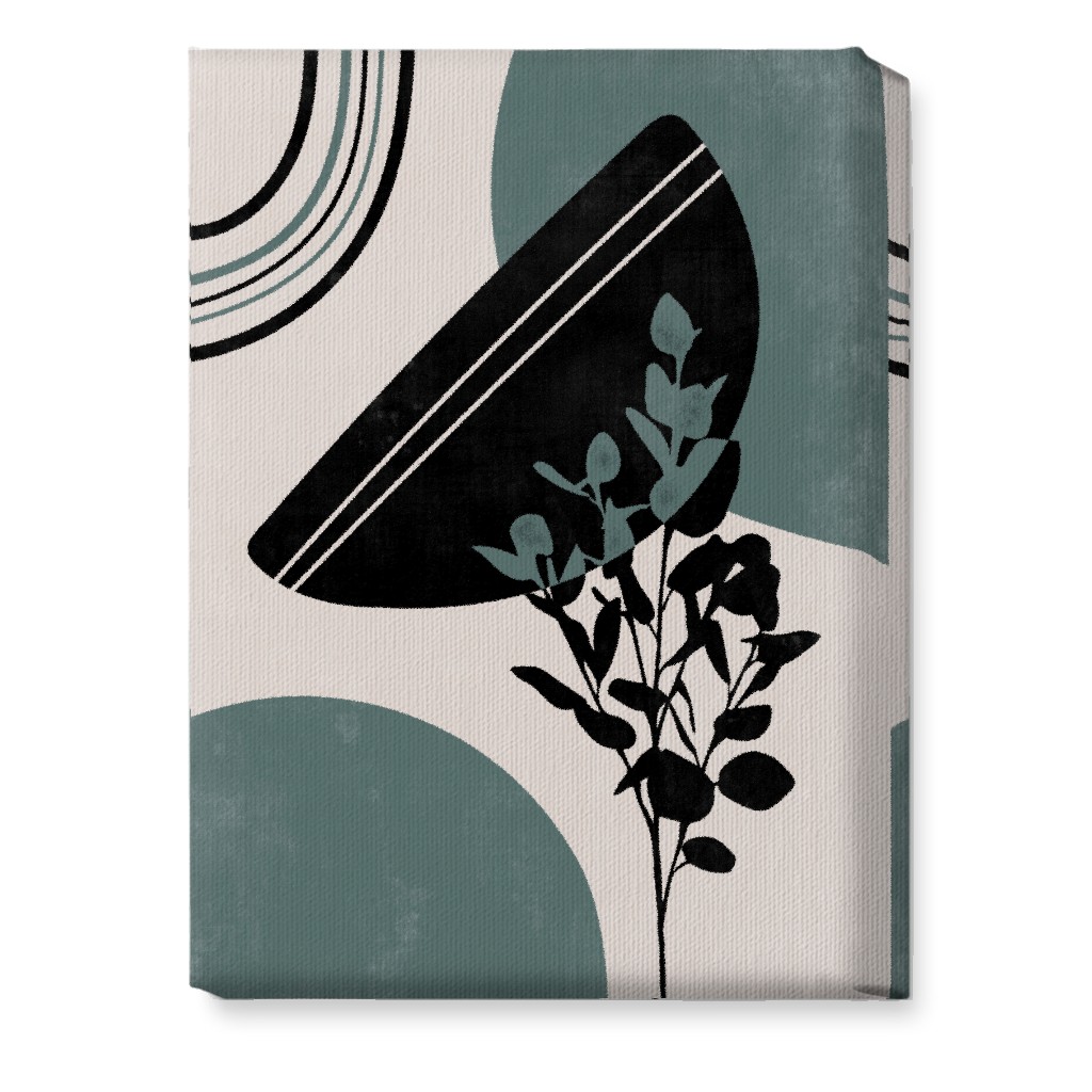 Modern Eucalytus Botanical - Green and Ivory Wall Art, No Frame, Single piece, Canvas, 10x14, Green, Classic Green