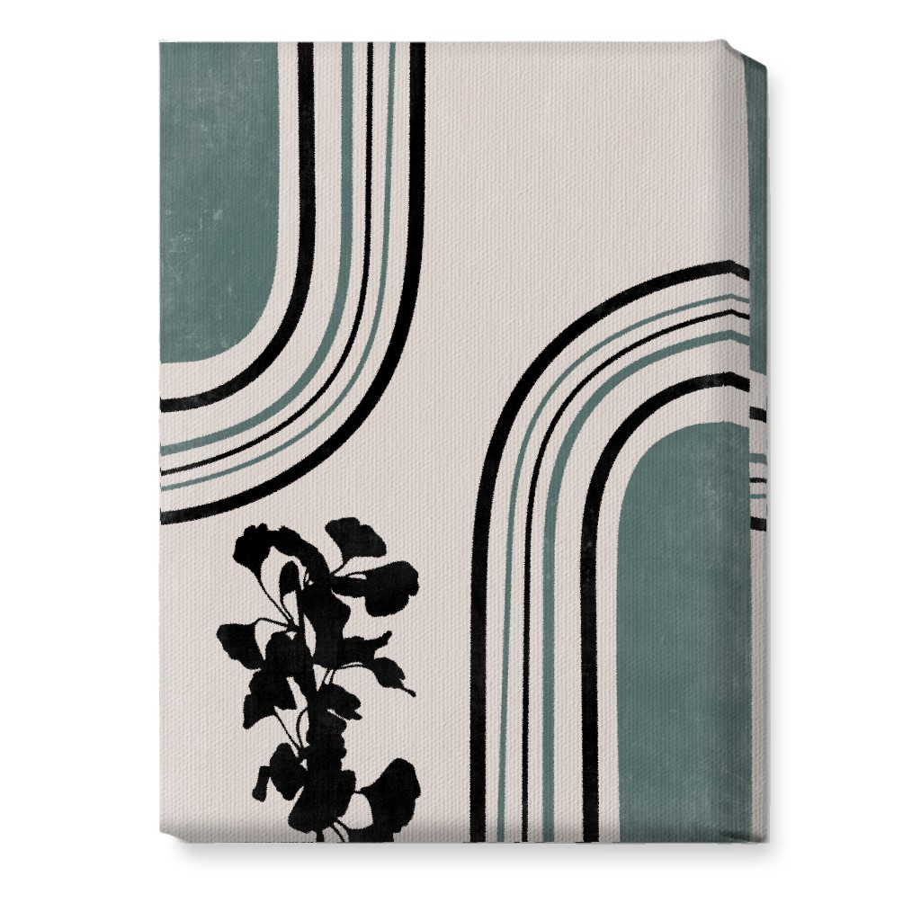 Modern Garden Pathway - Green and Ivory Wall Art, No Frame, Single piece, Canvas, 10x14, Green, Classic Green