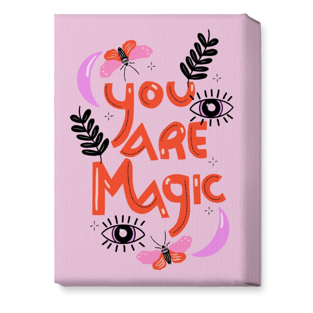You Are Magin - Red and Pink Wall Art, No Frame, Single piece, Canvas, 10x14, Pink