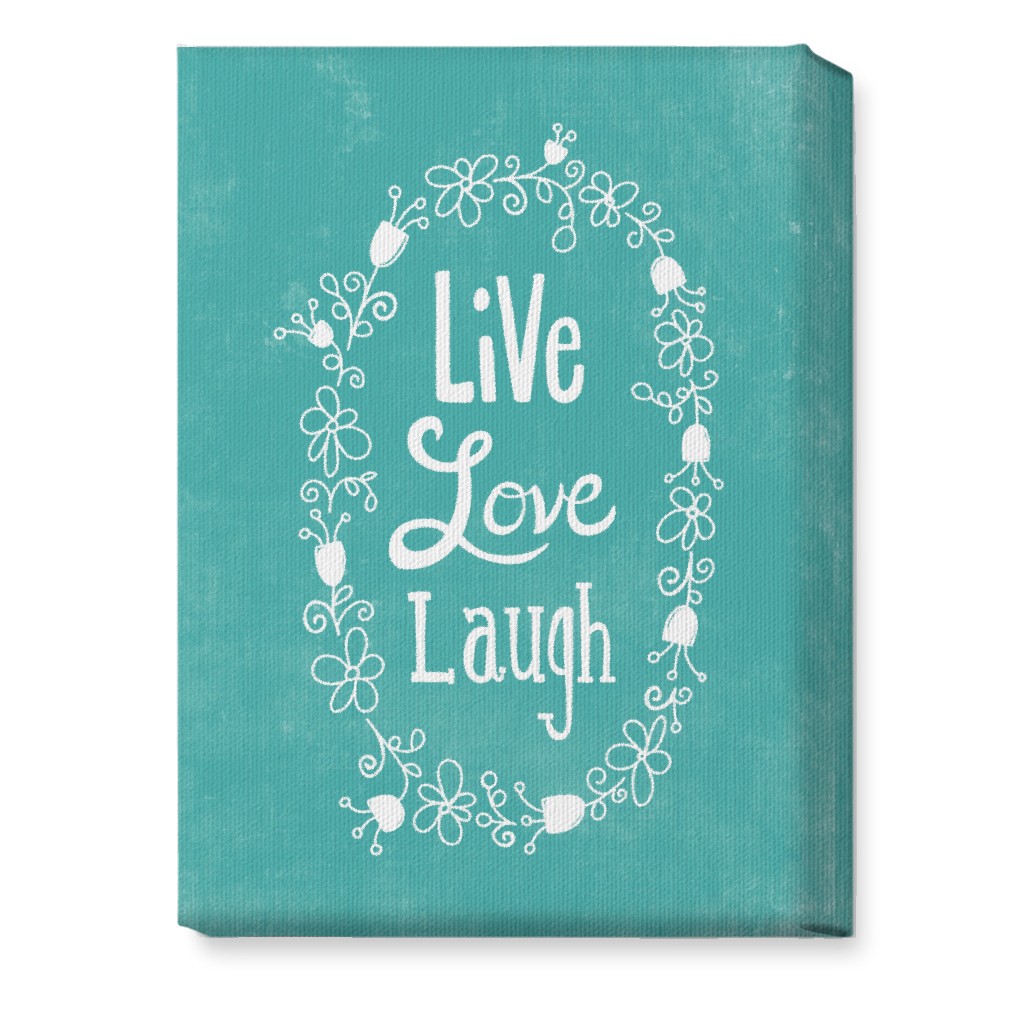 Live, Laugh, Love - Aqua Wall Art, No Frame, Single piece, Canvas, 10x14, Green