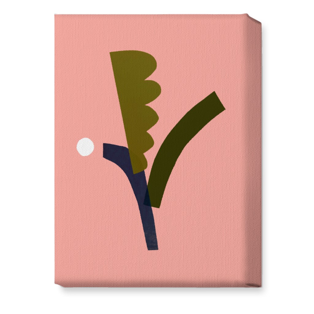 Leaves - Pink Wall Art, No Frame, Single piece, Canvas, 10x14, Pink