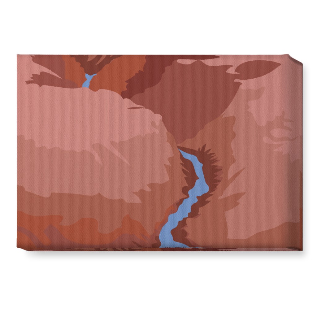 Winding Canyon River - Terracotta Wall Art, No Frame, Single piece, Canvas, 10x14, Brown