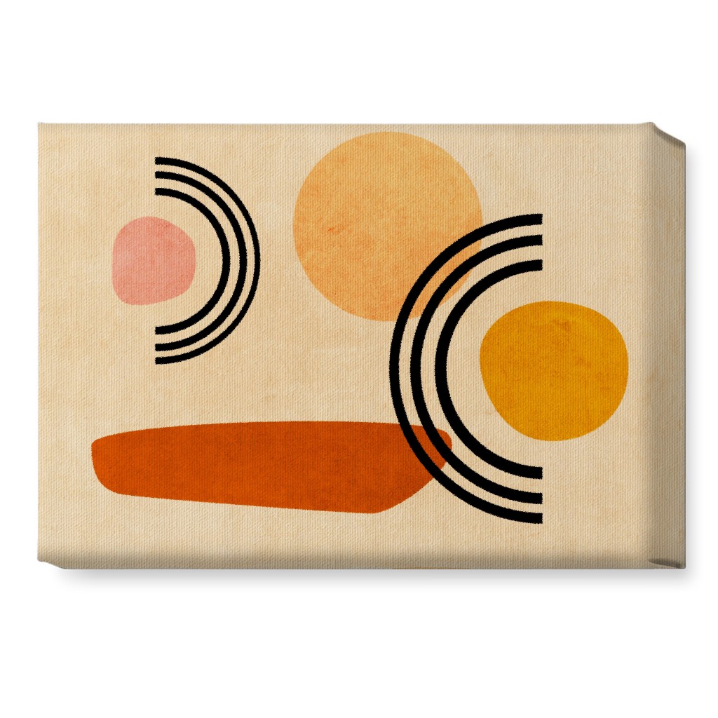 Cups & Saucers Abstract Wall Art, No Frame, Single piece, Canvas, 10x14, Orange