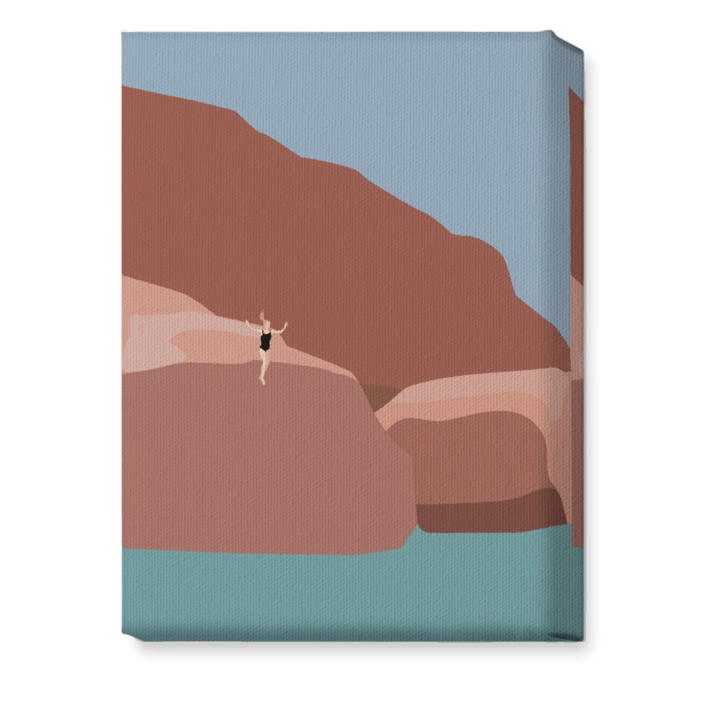 Jump! - Multi Wall Art, No Frame, Single piece, Canvas, 10x14, Pink, Bright Pink